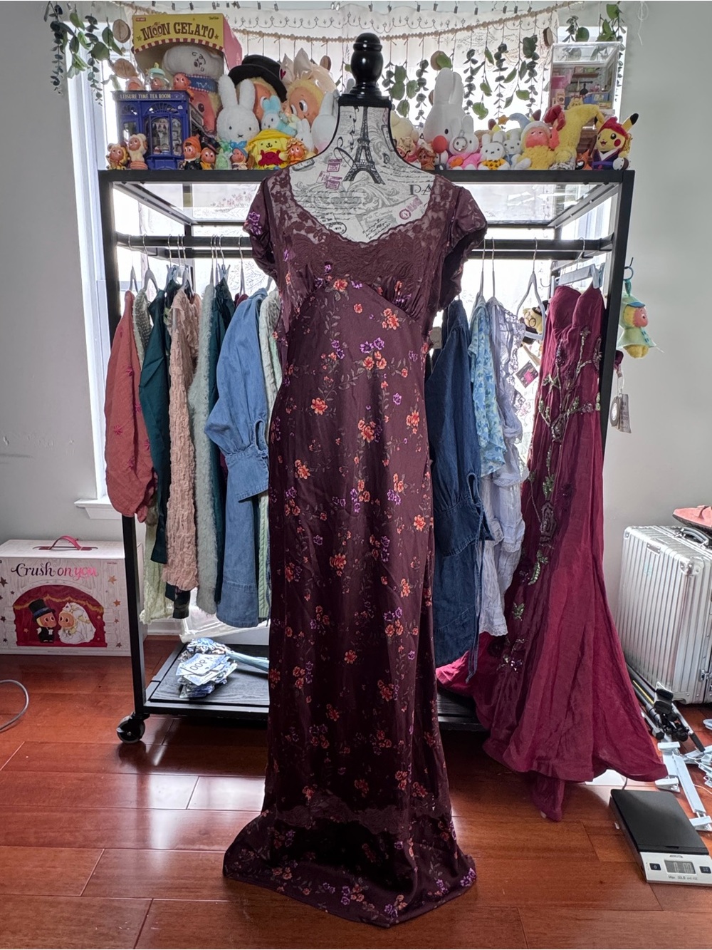 Free People Butterfly babe Floral Lace-Trim Maxi Dress